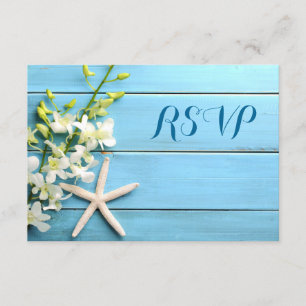 Placas RSVP de Casamento de Praia Starfish com Orq