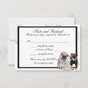 Placas RSVP de Casamento de Pug Personalizadas