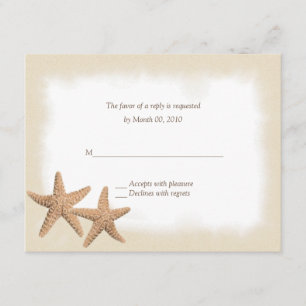 Placas RSVP de Casamento de Theme da Praia Starfis