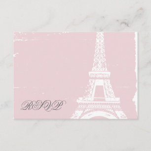 Placas RSVP de Casamento de Torre Eiffel Rosa