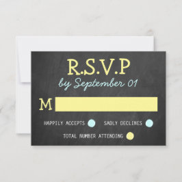 Placas RSVP de Casamento de Typografia Moderna do