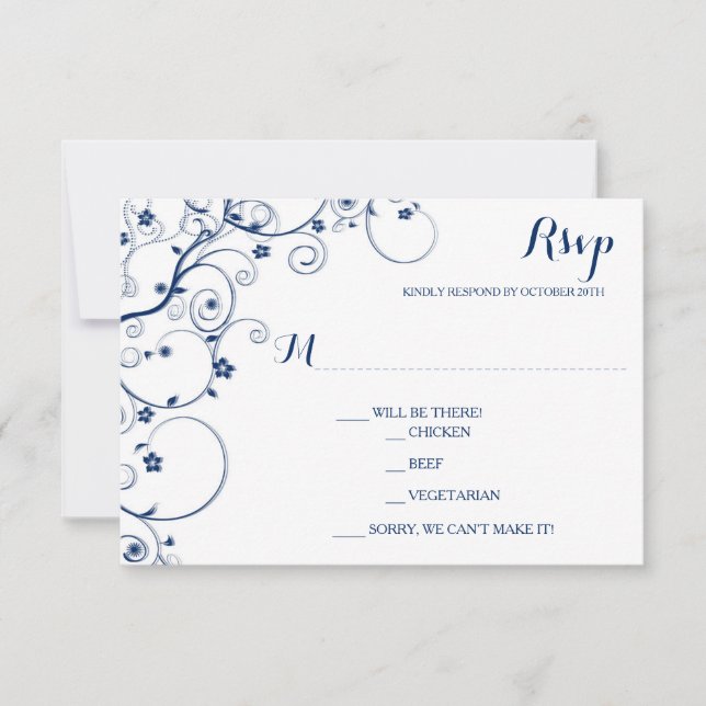 Placas RSVP de Casamento de Vinhas marinhos (Frente)