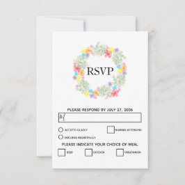 Placas RSVP de Casamento de Wreath Floral Rustic