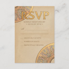Placas RSVP de Casamento | Dourado Nouveau Deco