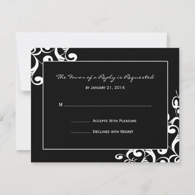 Placas RSVP de Casamento Elegante (Frente)
