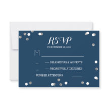 Placas RSVP de Casamento Elegante Confetti do Mari