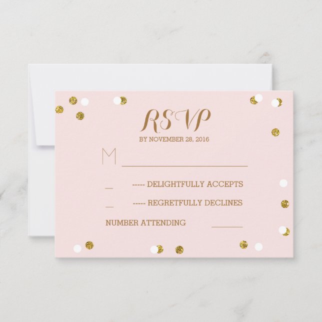 Placas RSVP de casamento elegantes para o confete  (Frente)