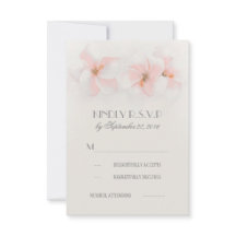 Placas RSVP de casamento florais de hibisco rosa