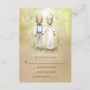 Placas RSVP de Casamento Fox Love