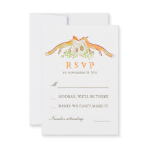 Placas RSVP de Casamento Fox Love