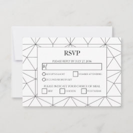 Placas RSVP de Casamento Geométrico Elegante