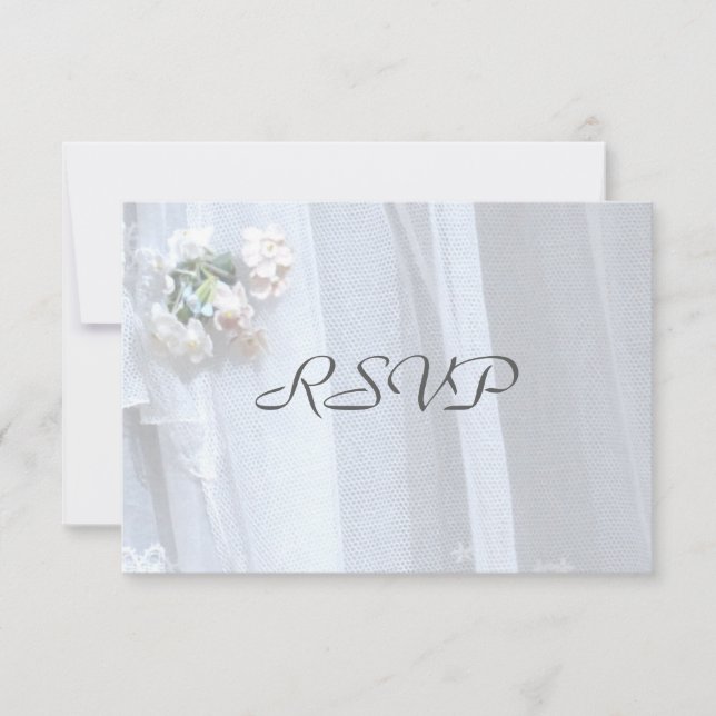 Placas RSVP de Casamento, Lace Vintage (Frente)