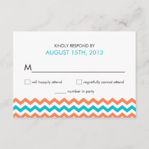 Placas RSVP de Casamento Moderno Chevron Zigzag
