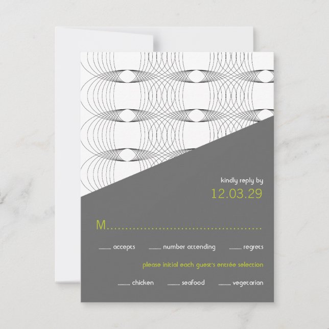 Placas RSVP de Casamento Moderno com Anéis de Mod  (Frente)