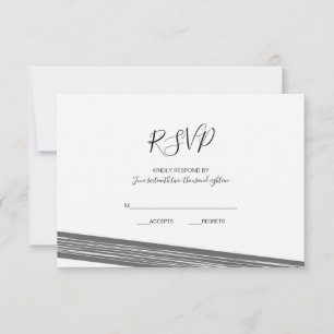 Placas RSVP de Casamento Negra e Branca Modernas