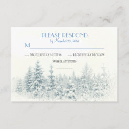 Placas RSVP de casamento no inverno Branco