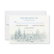 Placas RSVP de casamento no inverno Branco