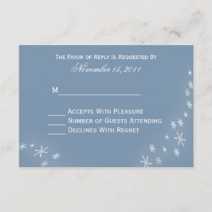 Placas RSVP de Casamento no inverno Snowflakes
