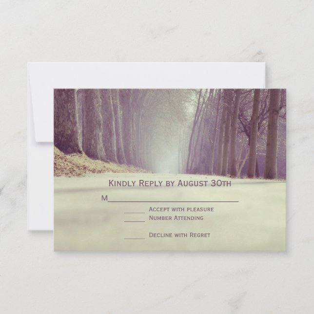 Placas RSVP de Casamento outono da Árvore País Rus (Frente)