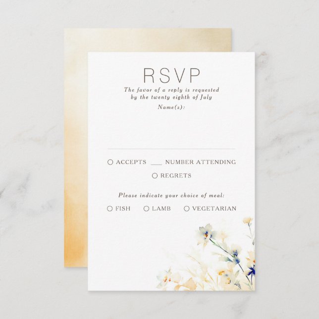 Placas RSVP de Casamento outono Terrestre (Frente/Verso)