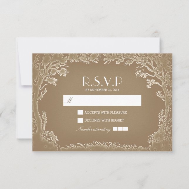 Placas RSVP de casamento rupestres (Frente)