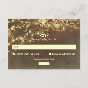 Placas RSVP de Casamento Russo à Noite