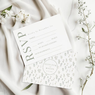 Placas RSVP de Casamento Russo da Flor Branca Gree