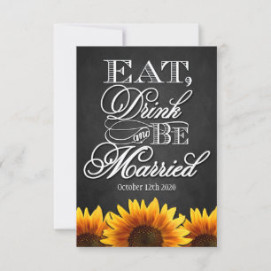 Placas RSVP de Casamento Russo de Girassol
