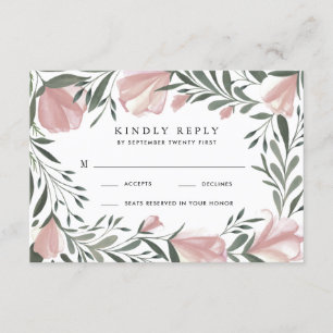 Placas RSVP de Casamento Russo Vintage Greenery Fl
