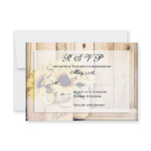 Placas RSVP de Casamento Rustic Sunflower Mason Ja