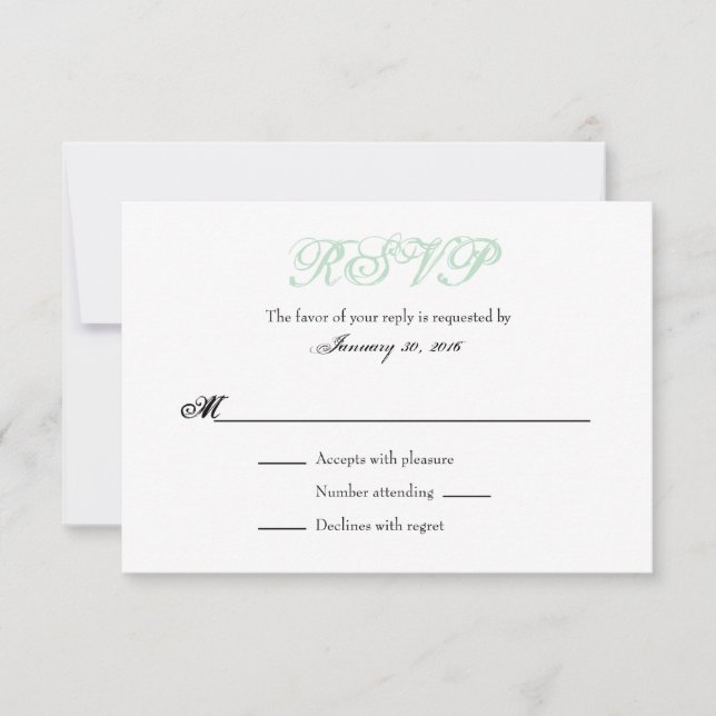 Placas RSVP de Casamento Simples de Placa Branca d (Frente)