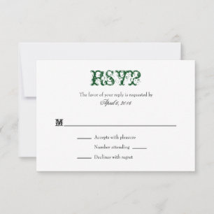 Placas RSVP de Casamento Simples - Plana Branco Ve