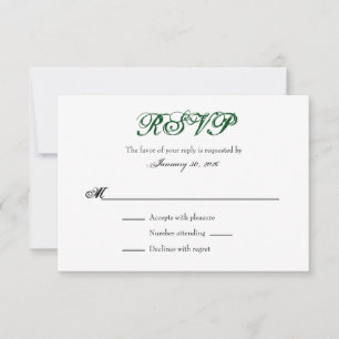 Placas RSVP de Casamento Simples - Plana Branco Ve