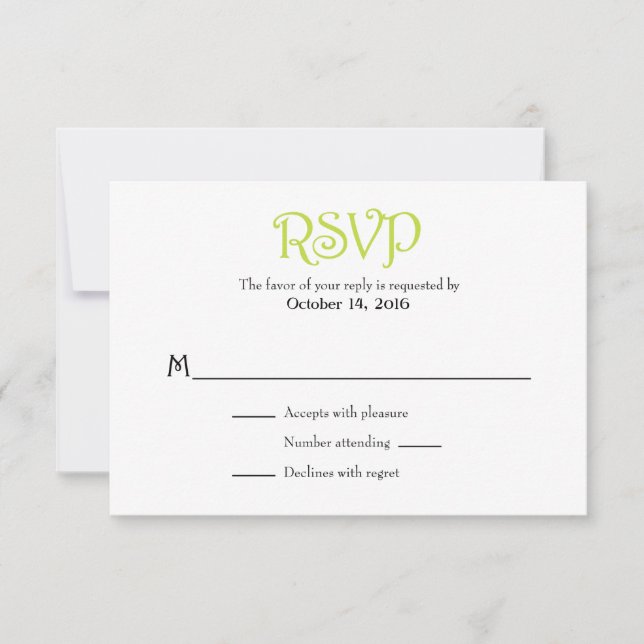 Placas RSVP de Casamento Simples Simples com Placa (Frente)