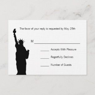 Placas RSVP de Casamento Skyline NYC
