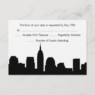 Placas RSVP de Casamento Skyline NYC