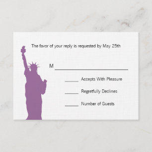 Placas RSVP de Casamento Skyline NYC