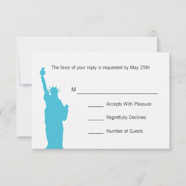 Placas RSVP de Casamento Skyline NYC (Frente)