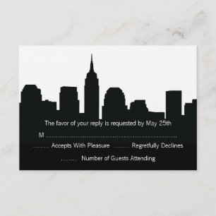 Placas RSVP de Casamento Skyline NYC