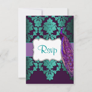Placas RSVP de Casamento tema damasco Pêssego e Te