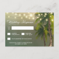 Placas RSVP de Casamento Tropical de Palma de Prai
