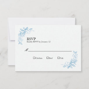 Placas RSVP de Casamento Vintage Dusty Blue