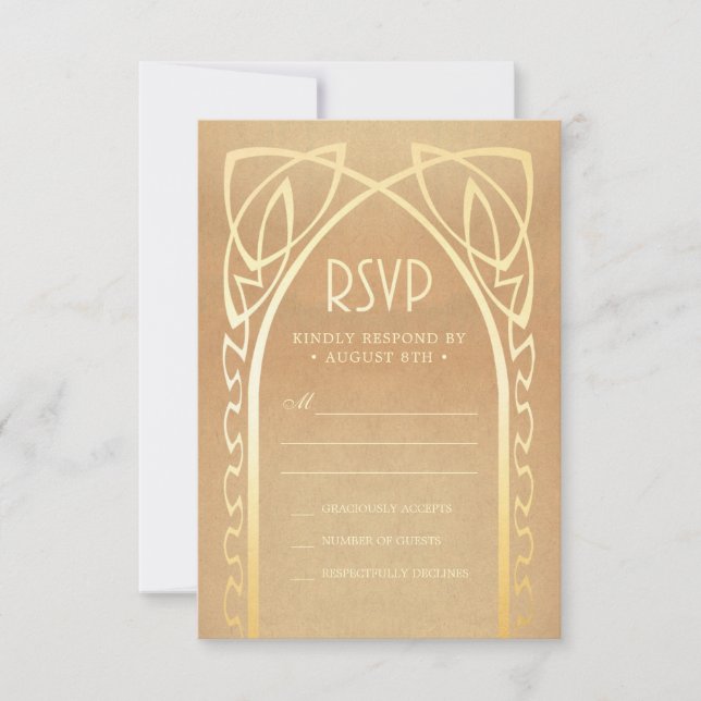 Placas RSVP de Casamento | Vintage Nouveau (Frente)