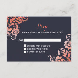 Placas RSVP de Chique azul e coral