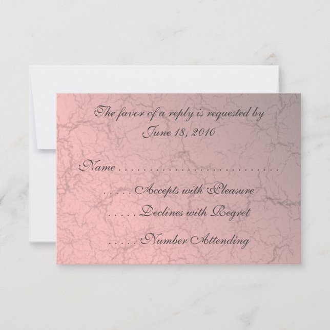 Placas RSVP de Damask Cinza-Rosa (Frente)