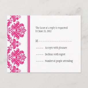 Placas RSVP de Damask Rosa Quente