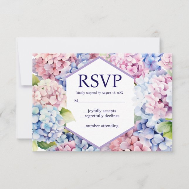 Placas RSVP de Flores de Mola Hydrangeas (Frente)