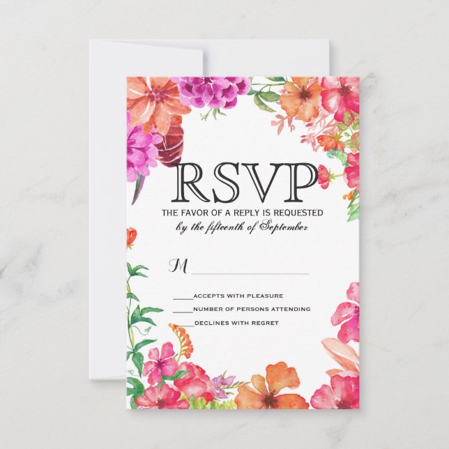 Placas RSVP de Jardinagem Laranja Cor Laranja Rosa (Frente)