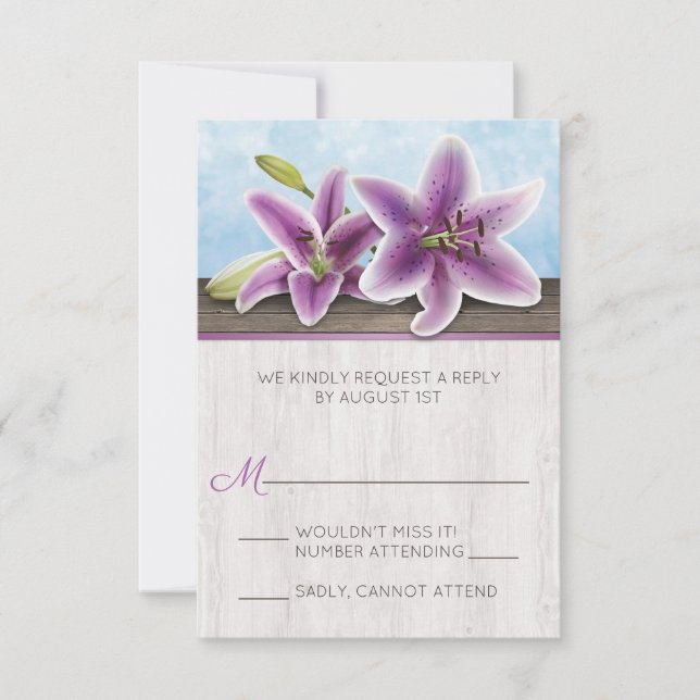 Placas RSVP de Lily Purple bonito (Frente)