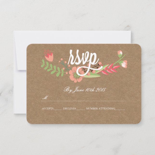 PLACAS RSVP DE PAPEL DE FLORES MODERNOS (Frente)